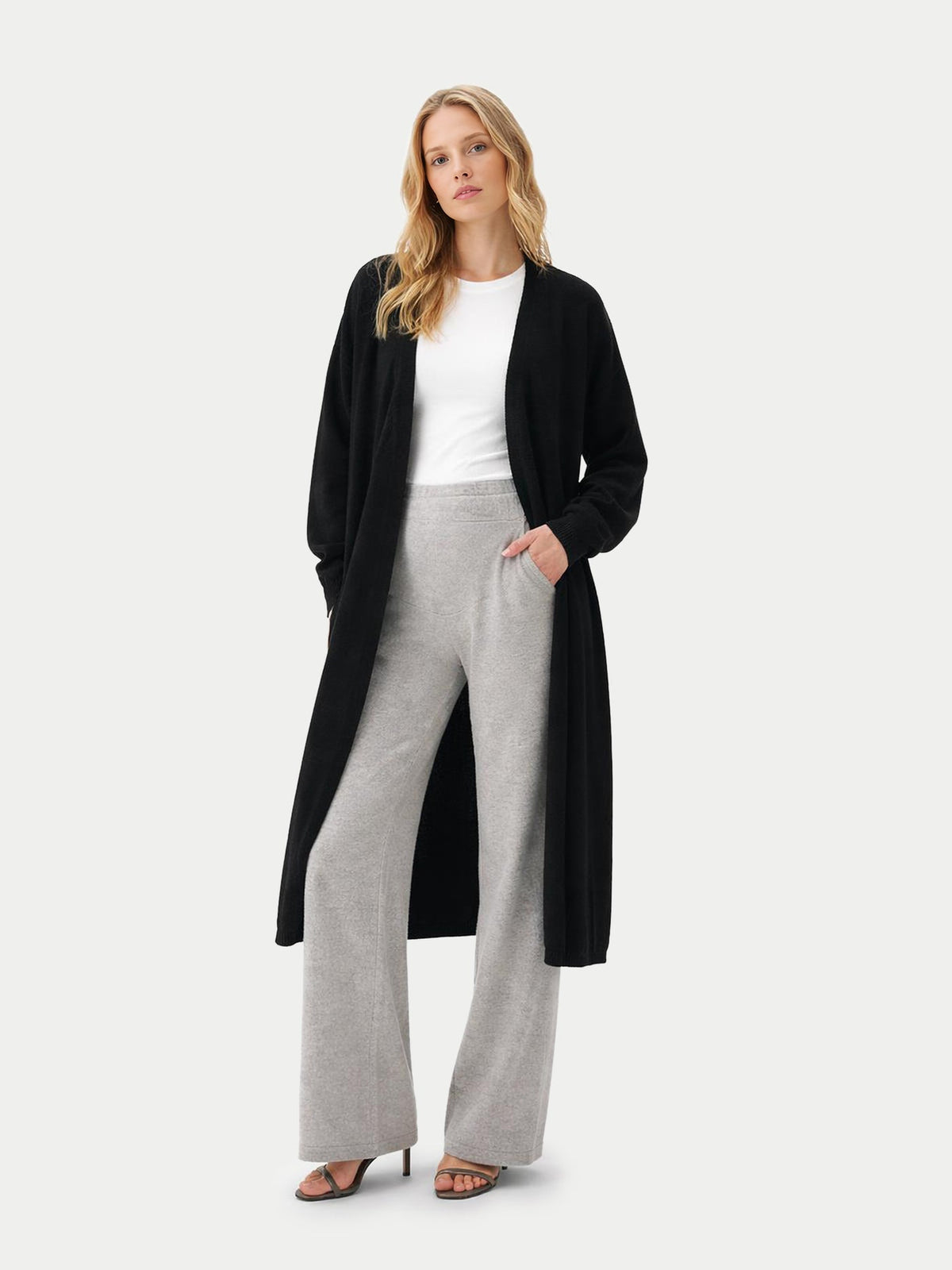 Over Bump Maternity Cashmere Knit Pants — Steel Silver