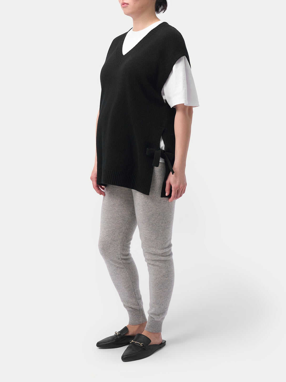 Over Bump Maternity Cashmere Knit Pants — Steel Silver