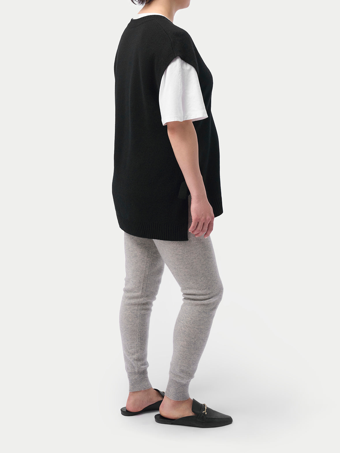 Over Bump Maternity Cashmere Knit Pants — Steel Silver