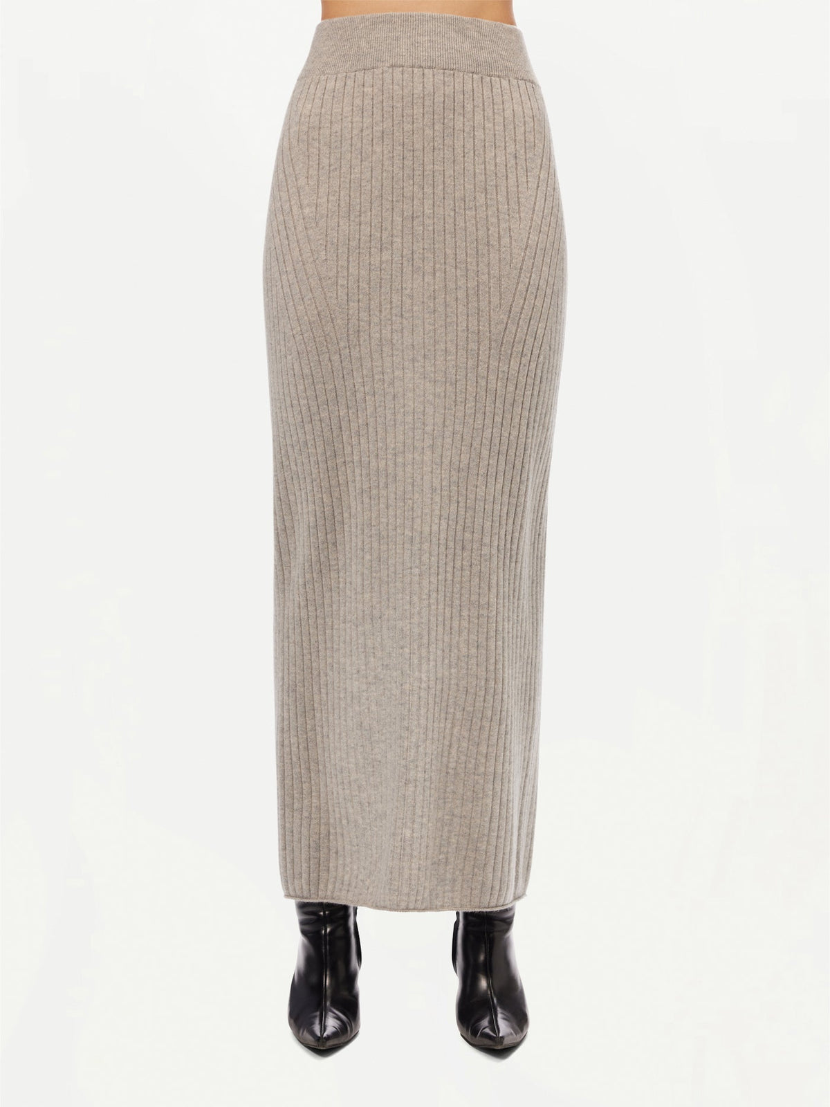 Cashmere Midi Skirt — Steel Silver