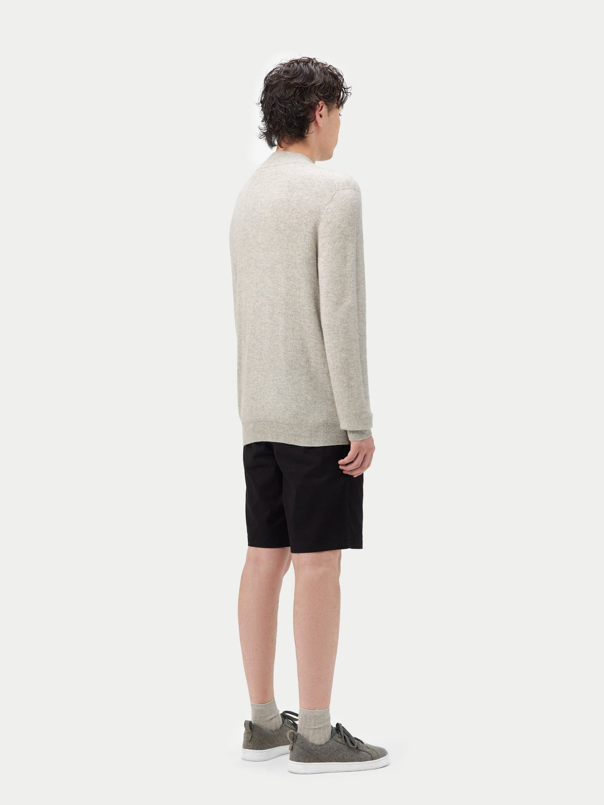 Essential Full-zip Cashmere Cardigan — Steel Silver