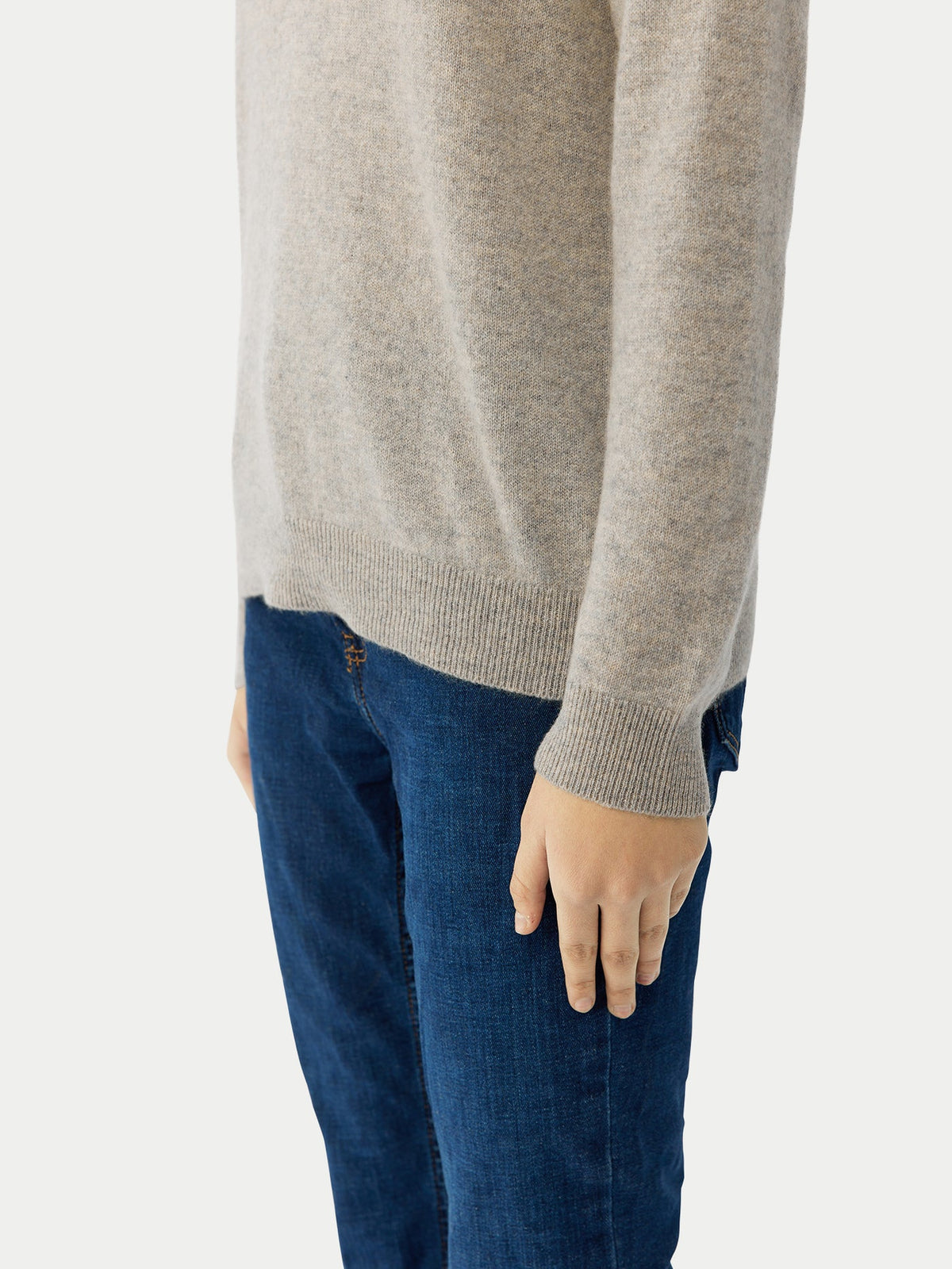 Cashmere Hat & Sweater Set — Steel Silver