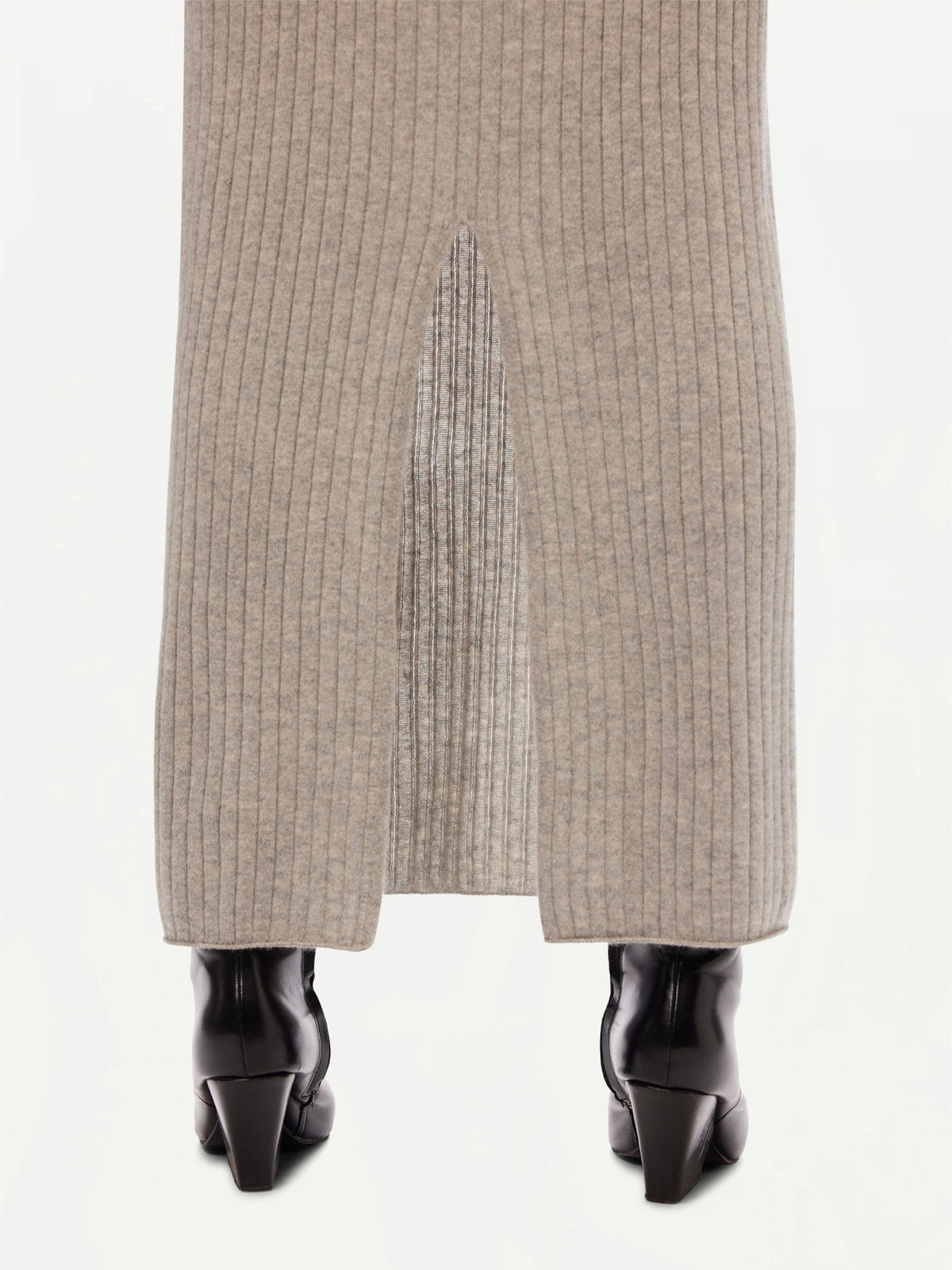 Cashmere Midi Skirt — Steel Silver