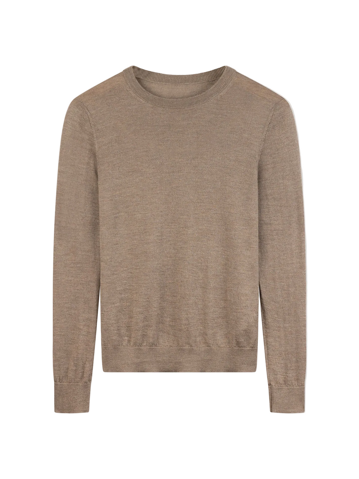 Women C-neck Cashmere Sweater — Stone Taupe