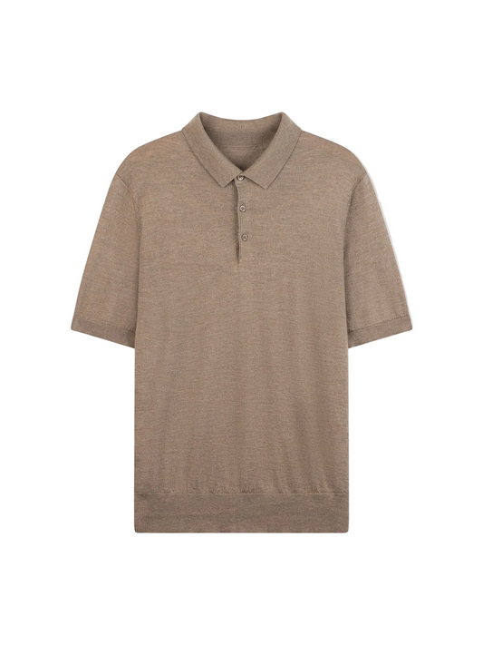 Men Classic Polo Shirt With Short Sleeve — Stone Taupe