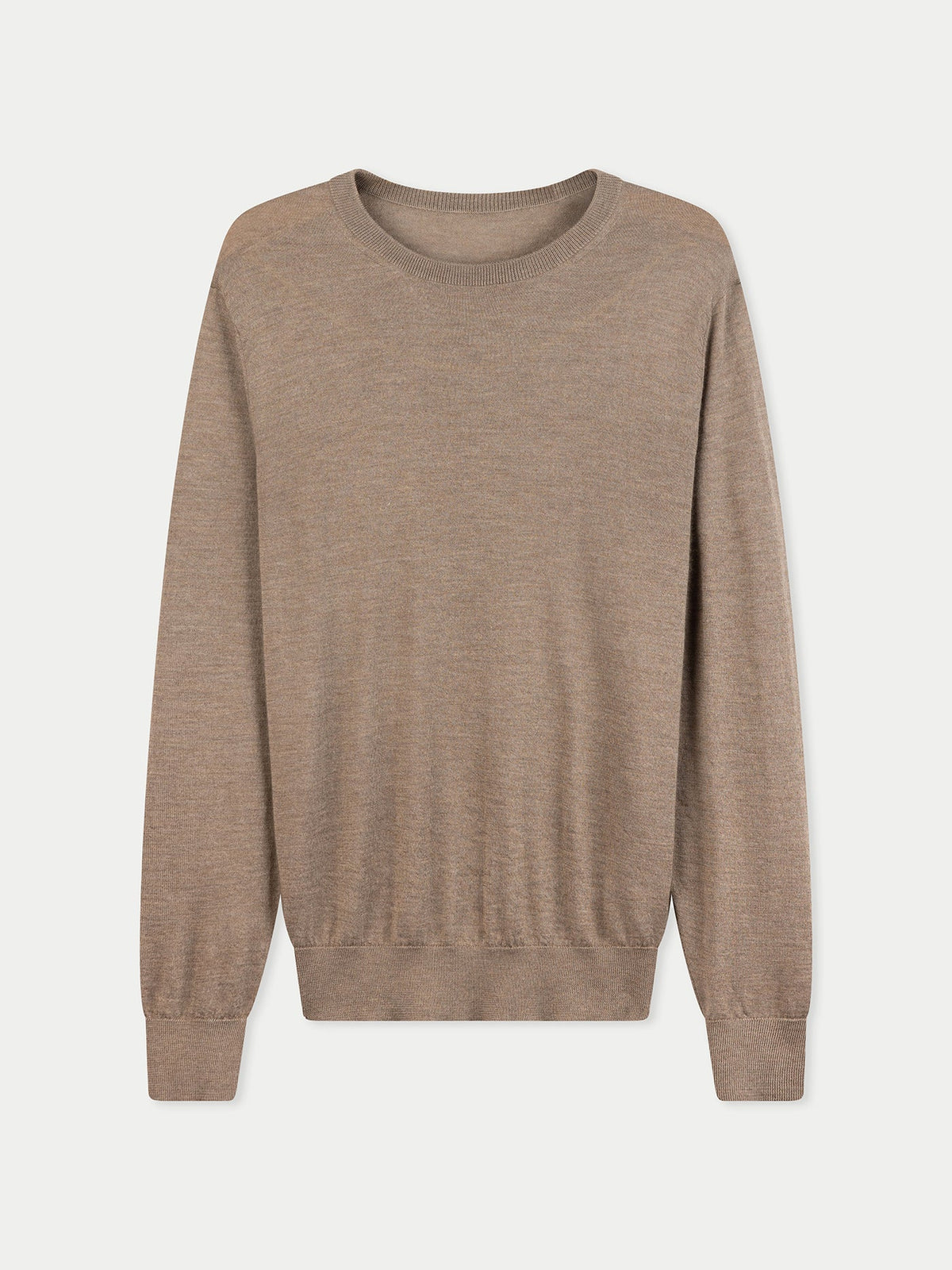 Cashmere Silk C-neck Sweater — Stone Taupe