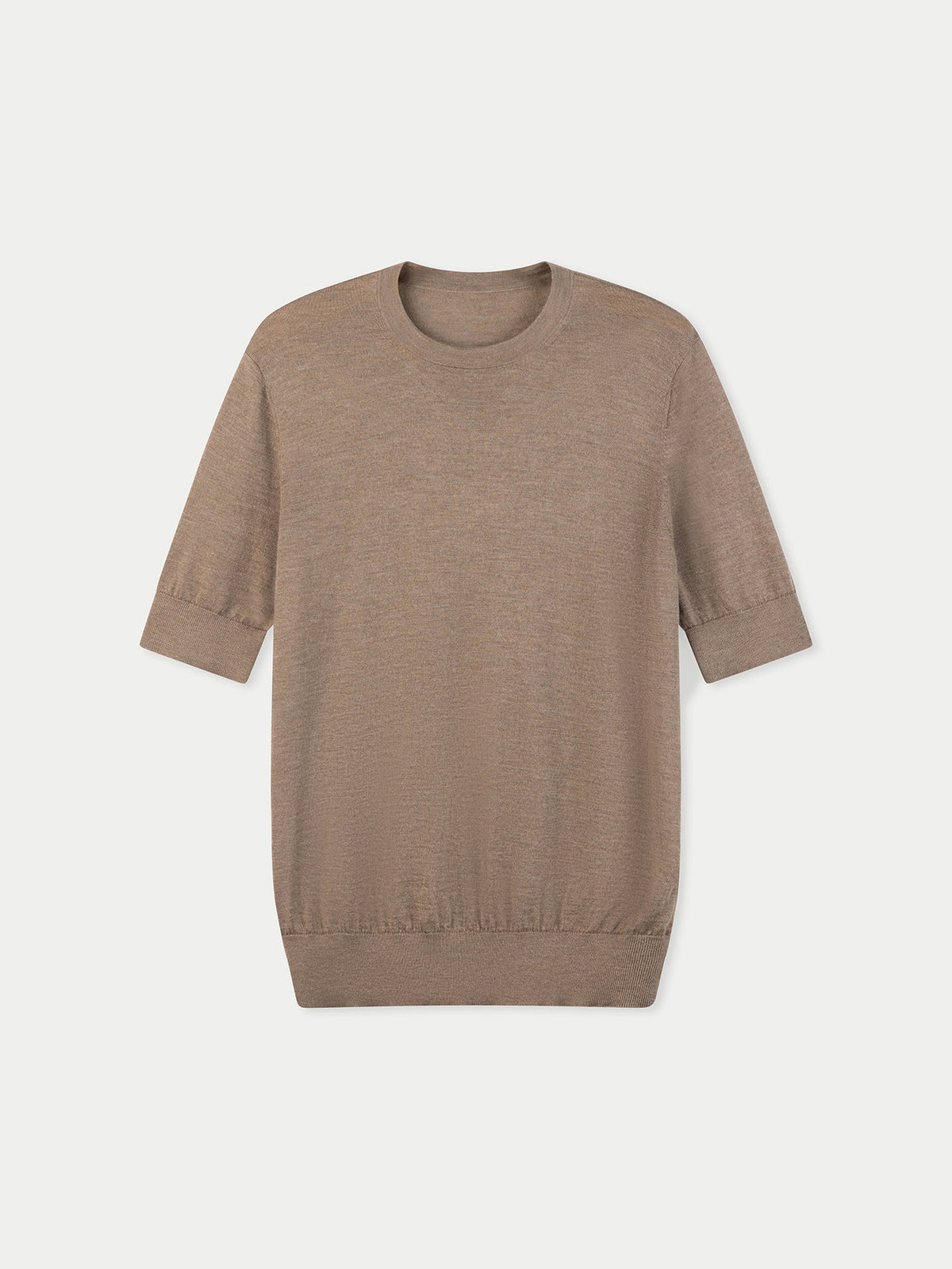Silk Cashmere Crew Neck T-shirt — Stone Taupe