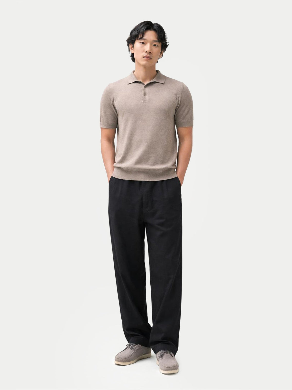Men Classic Polo Shirt With Short Sleeve — Stone Taupe