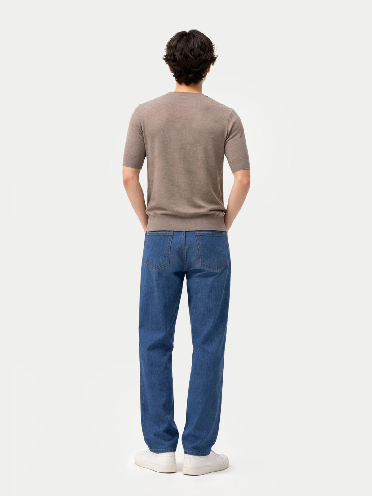 Silk Cashmere Crew Neck T-shirt — Stone Taupe