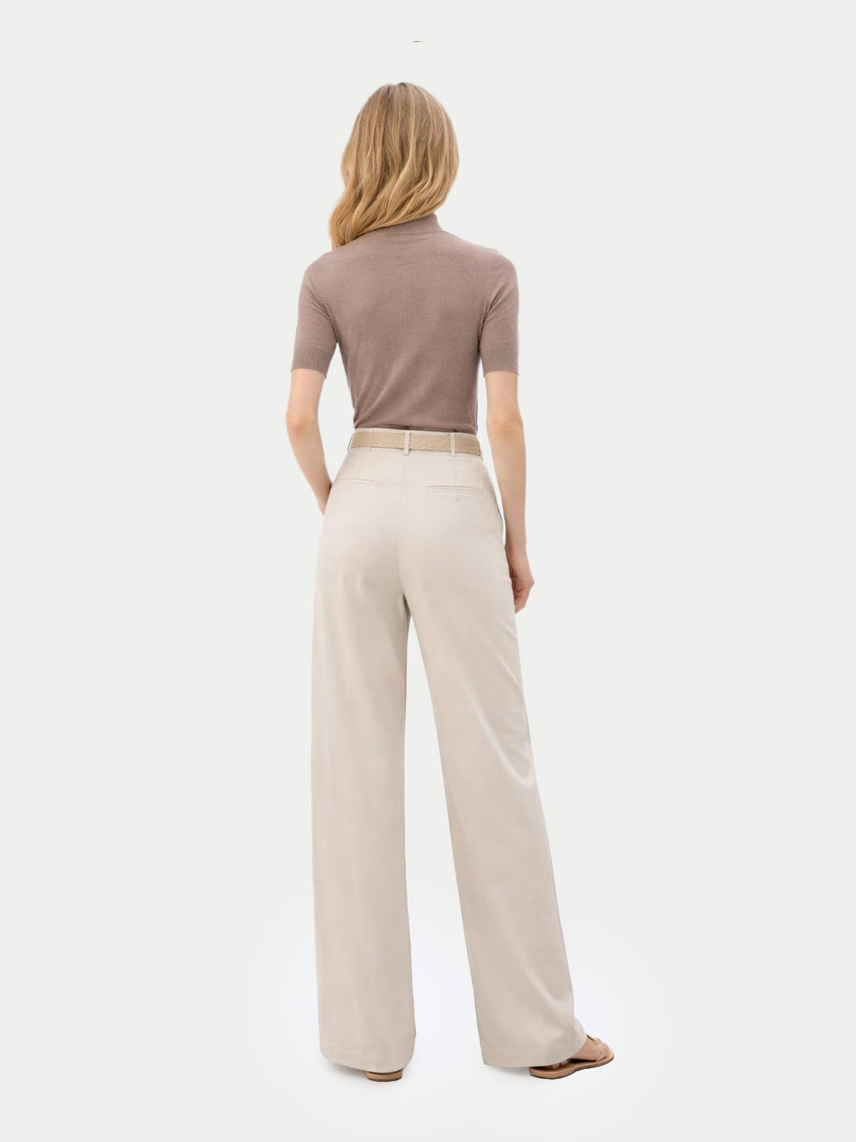 Cashmere Silk Shirt With High Neck — Stone Taupe