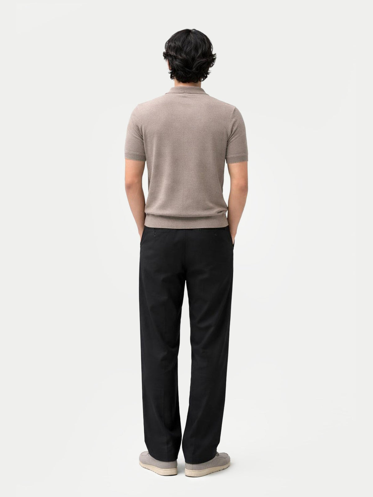 Men Classic Polo Shirt With Short Sleeve — Stone Taupe