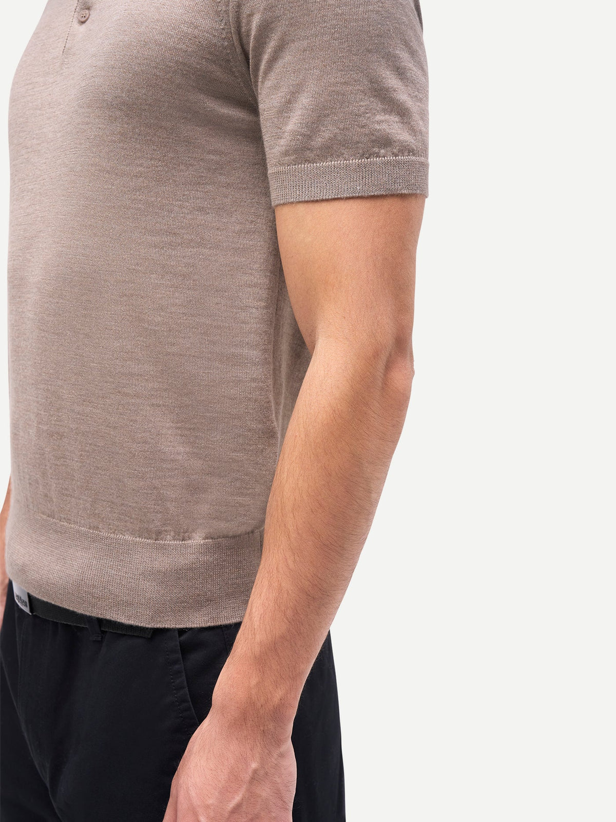 Men Classic Polo Shirt With Short Sleeve — Stone Taupe