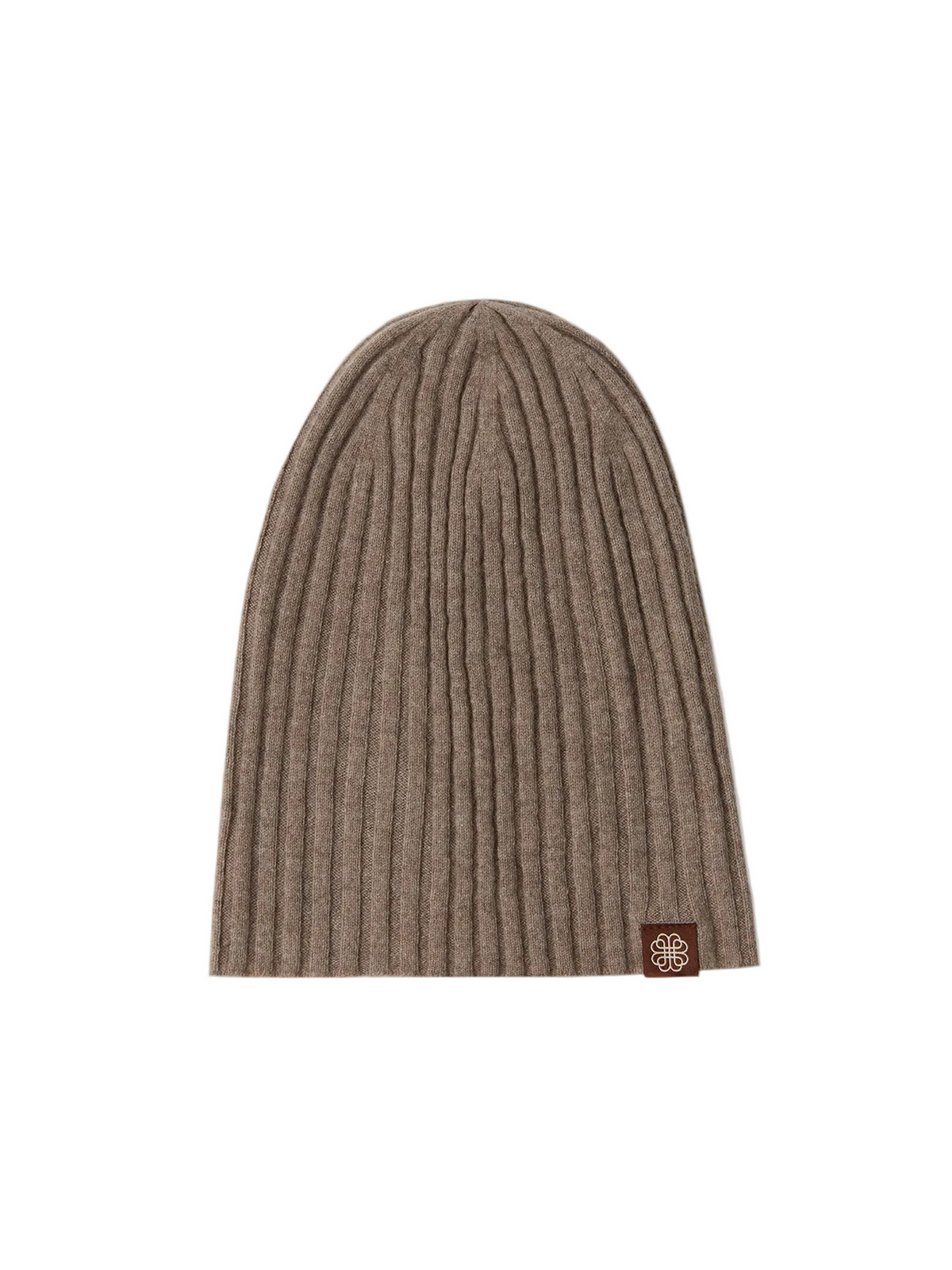 Cashmere Rib Knit Hat — Taupe