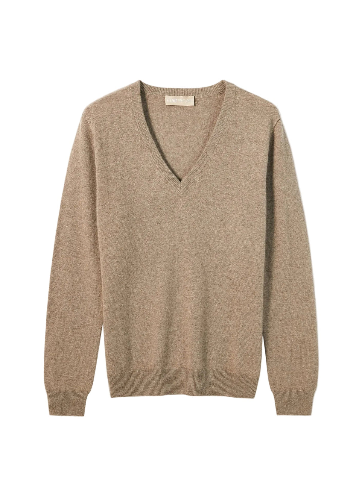 Essential Cashmere V-neck Sweater — Taupe