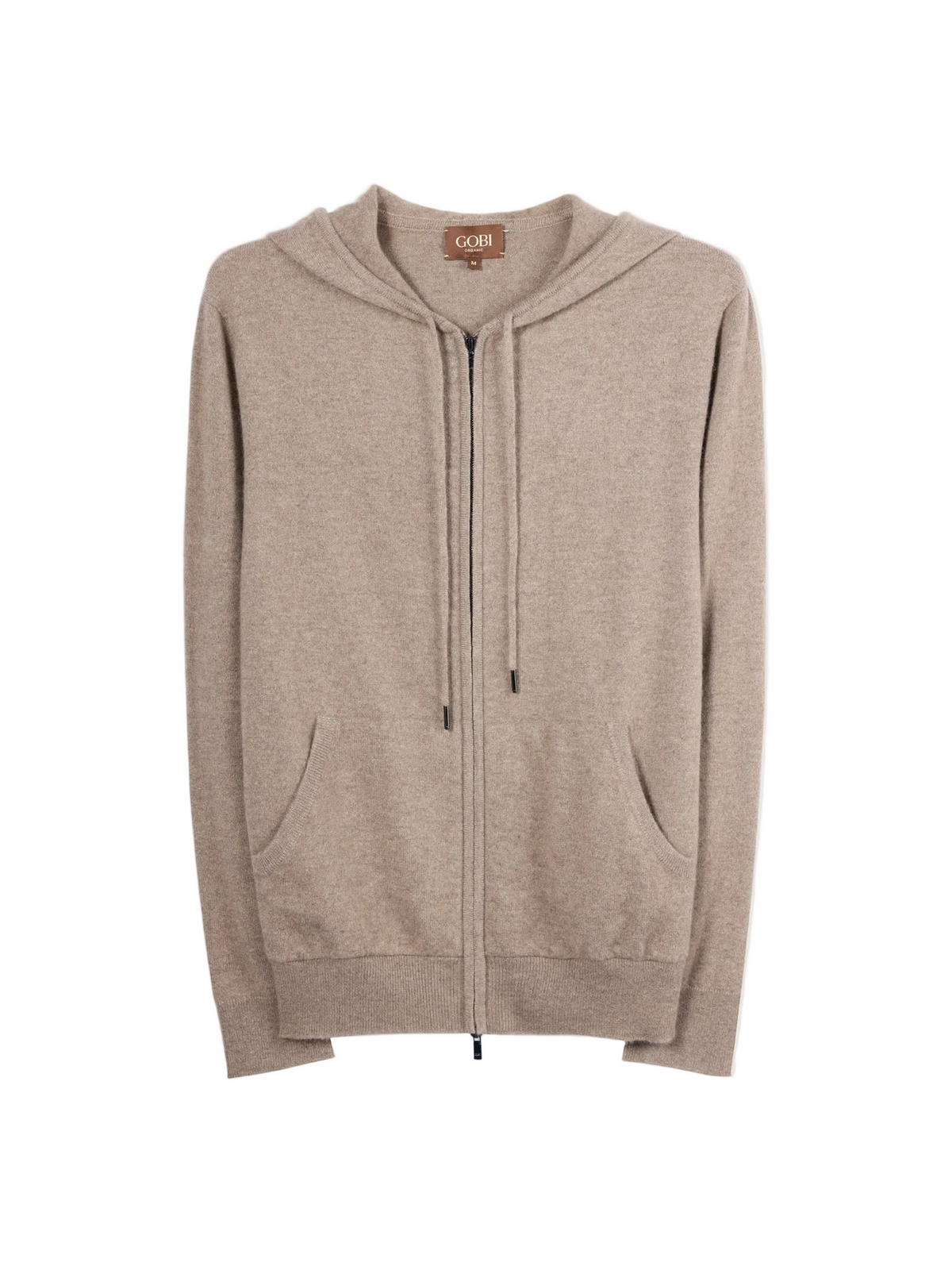 Men's Zip-up Cashmere Hoodie — Taupe