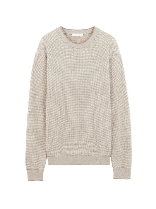 Men's Natural Color Cashmere Crewneck Sweater — Taupe
