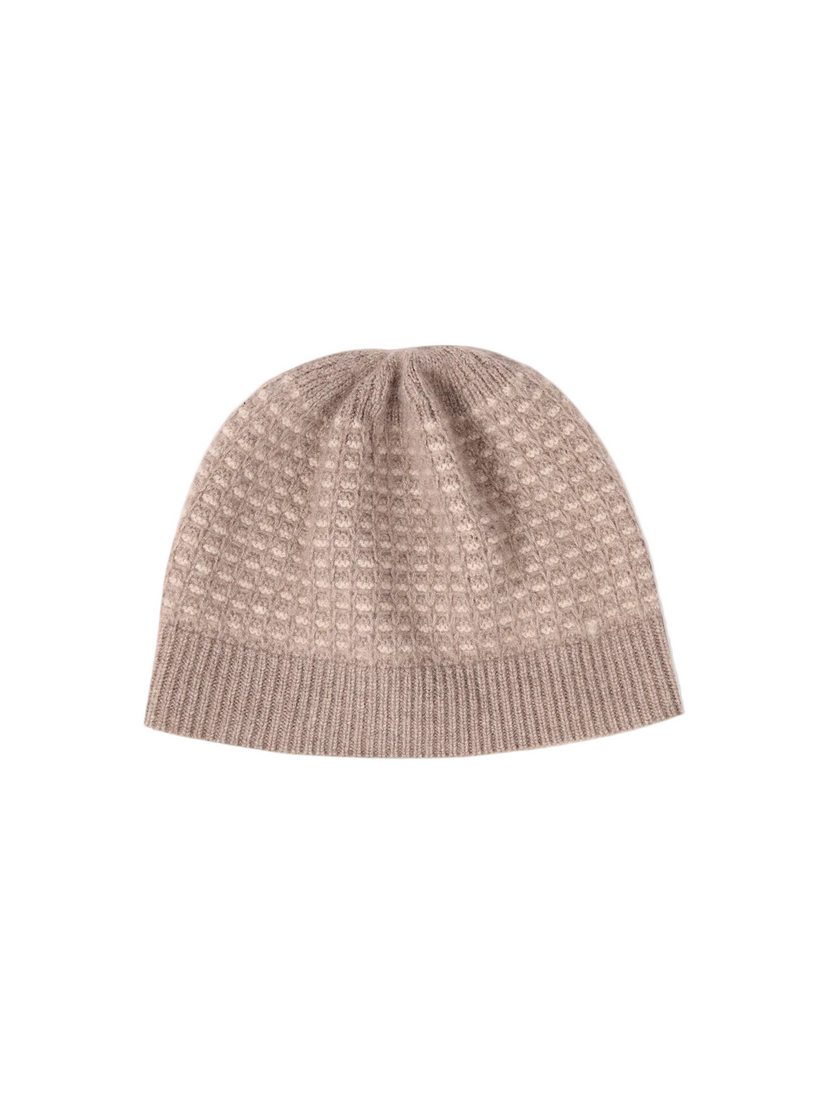 Waffle Knit Cashmere Hat — Taupe