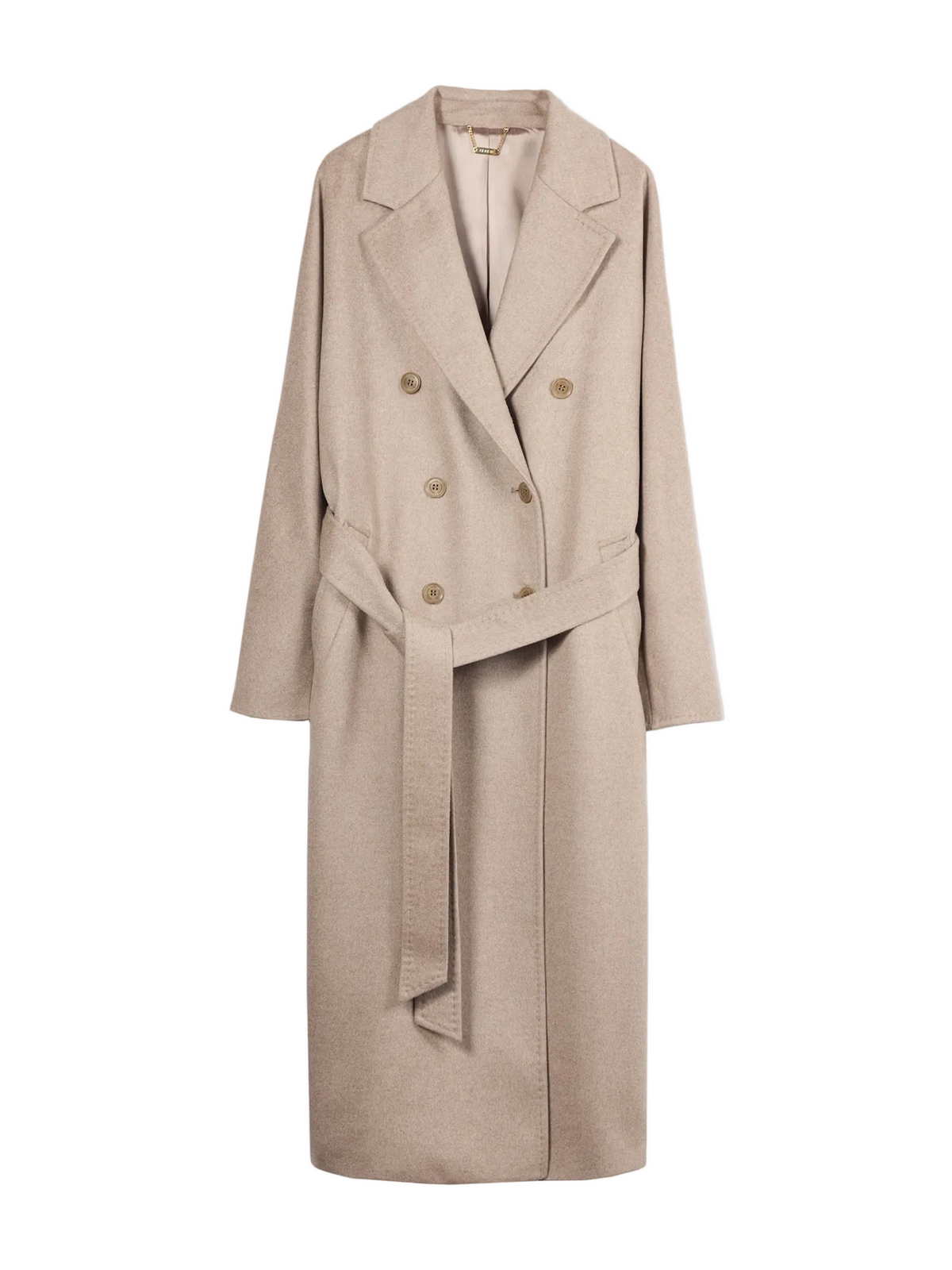 Women's Double-breasted Cashmere Coat — Taupe