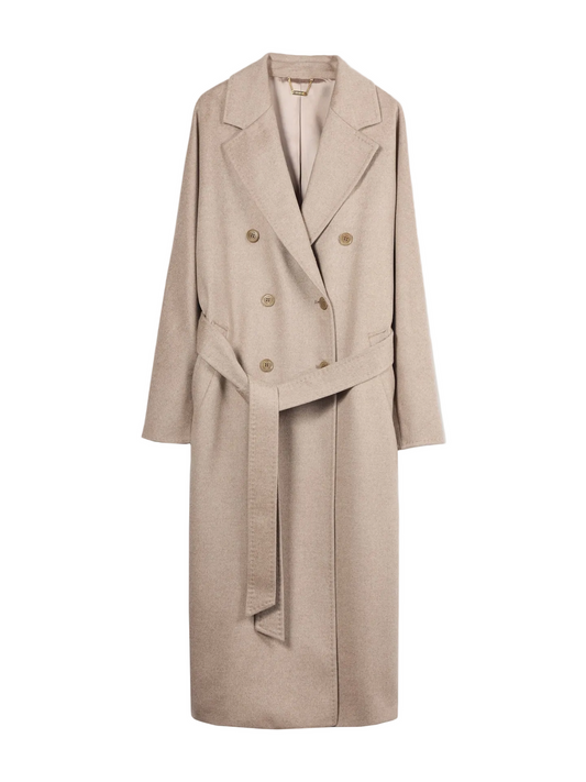 Women's Double-breasted Cashmere Coat — Taupe