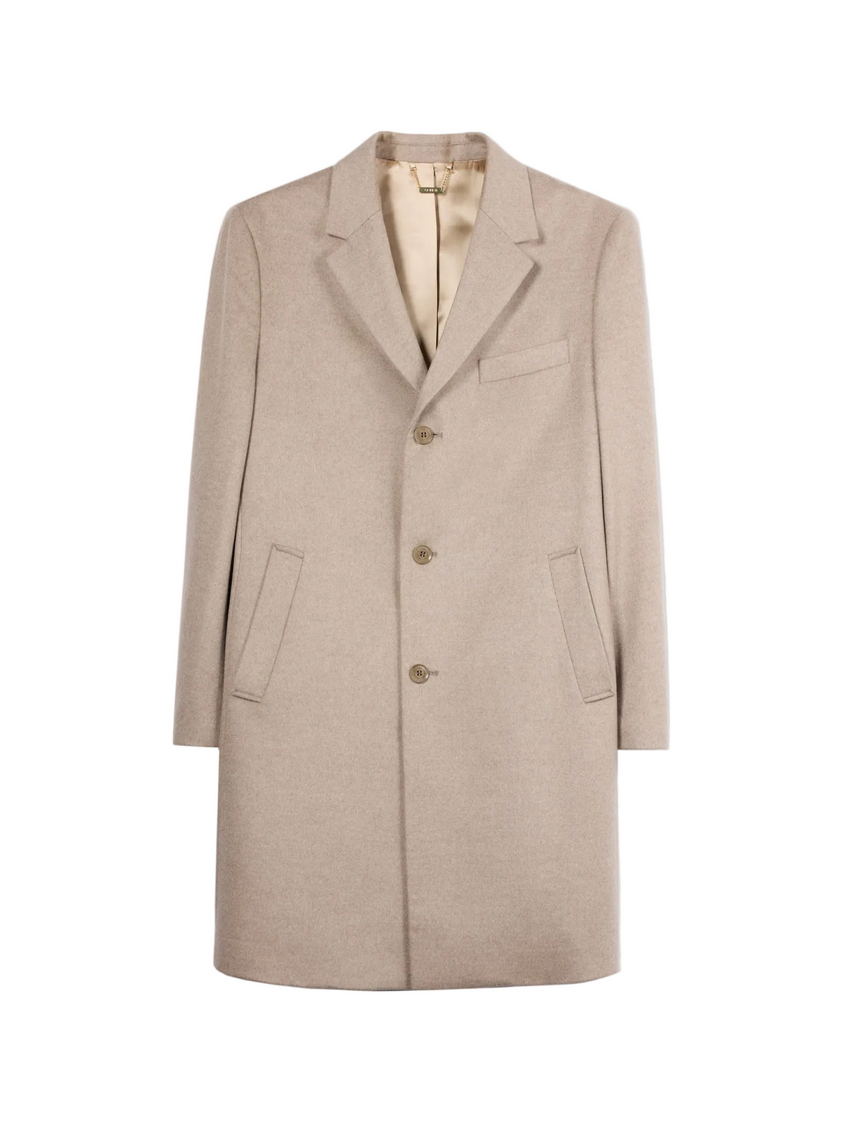 Men's Cashmere Coat With Notched Lapels — Taupe