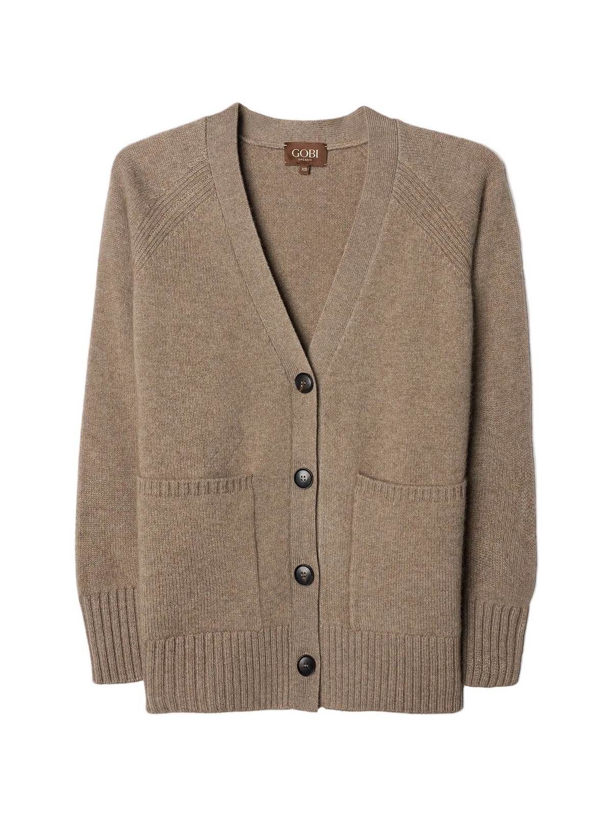 Relaxed-fit Cashmere Cardigan — Taupe