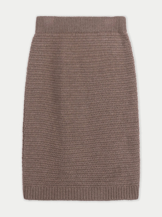 Natural Color Cashmere Sheath Skirt — Taupe
