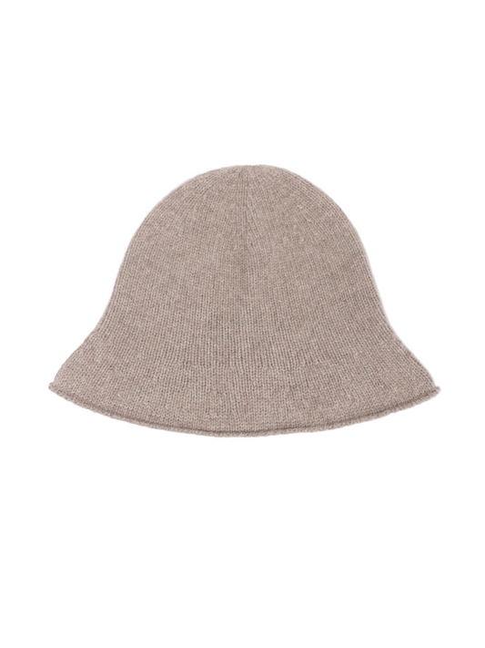 Elegant Felted Bucket Hat — Taupe