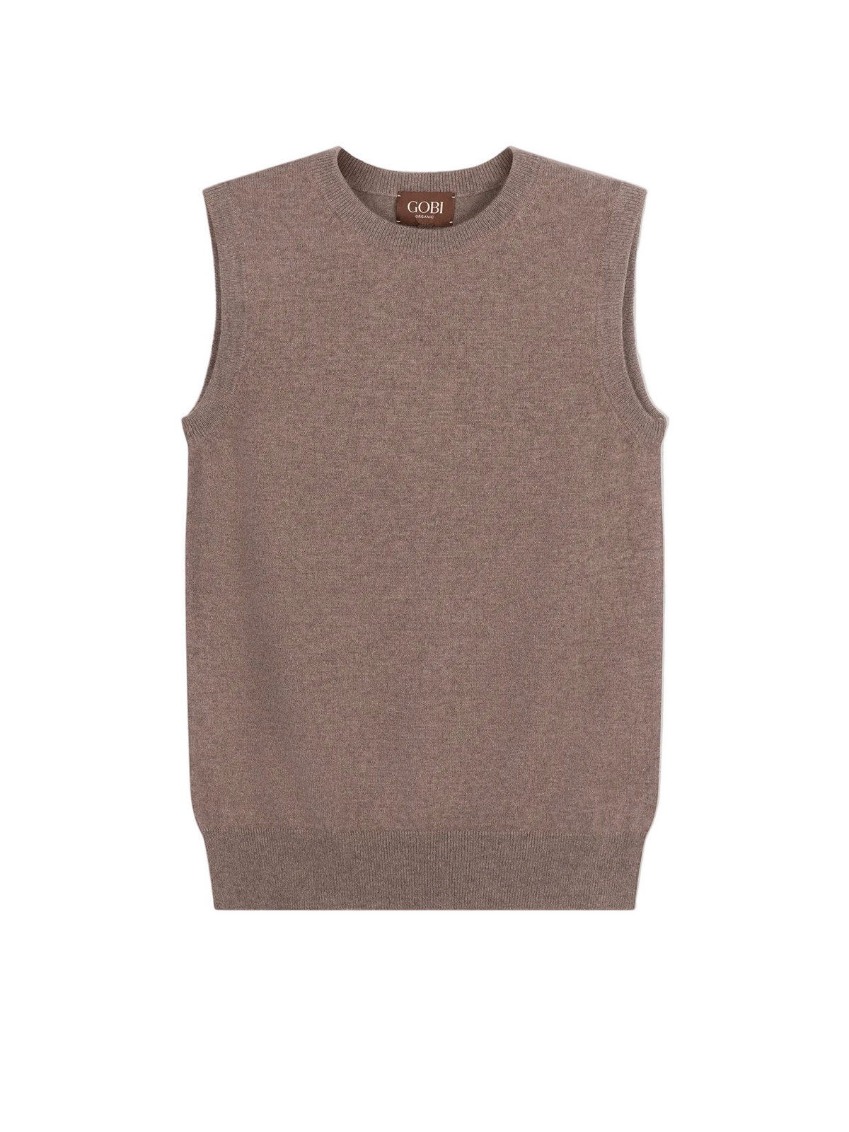 Timeless Cashmere Crewneck Vest — Taupe
