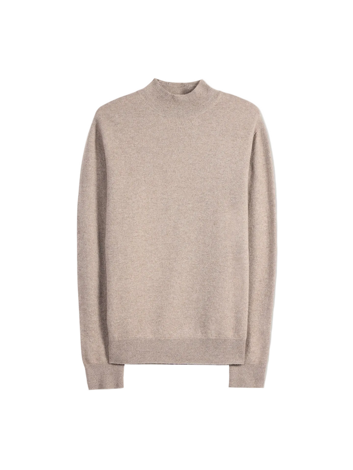 Timeless Mock Neck Cashmere Sweater — Taupe