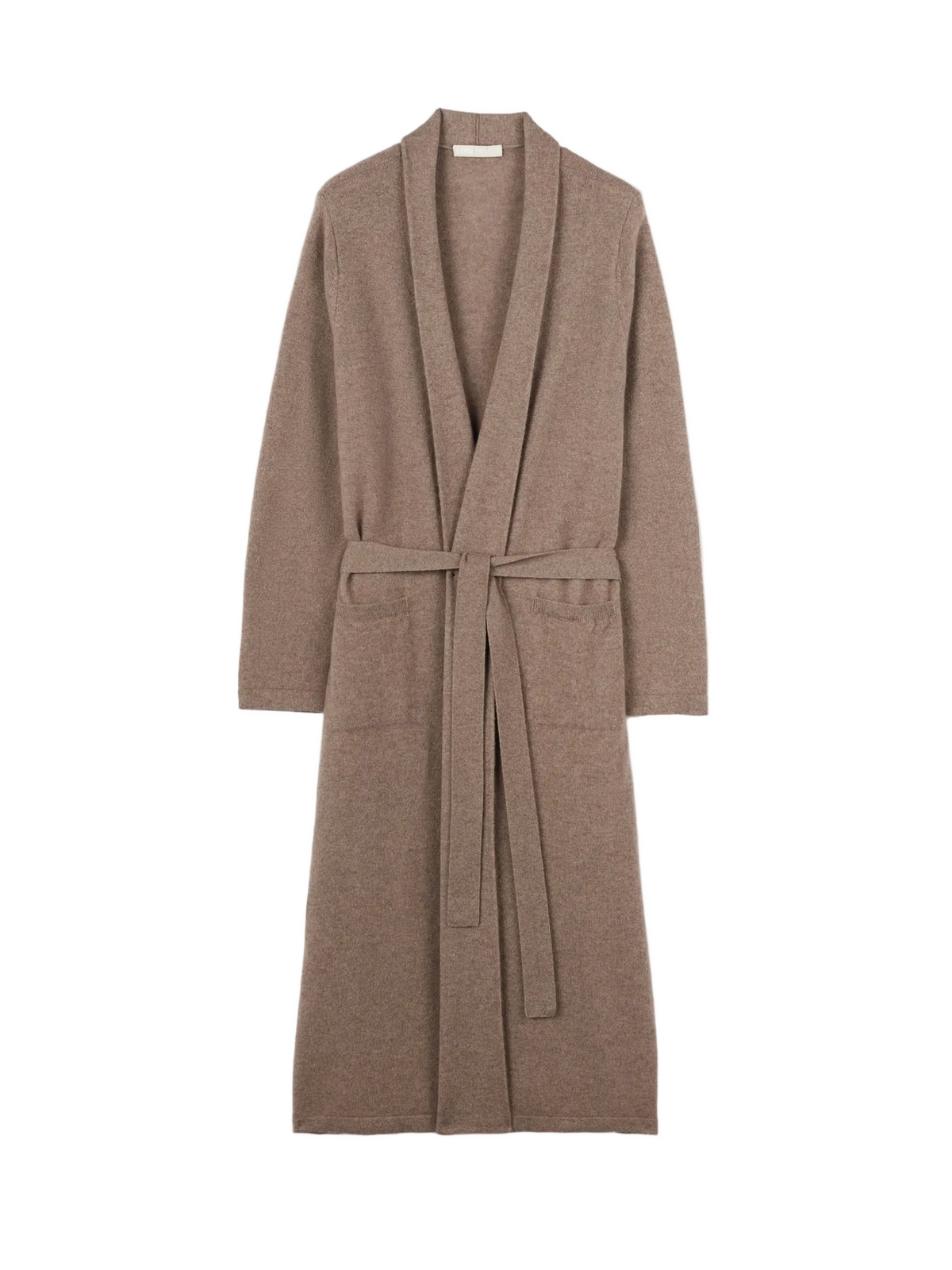 Natural Color Long Cashmere Robe — Taupe