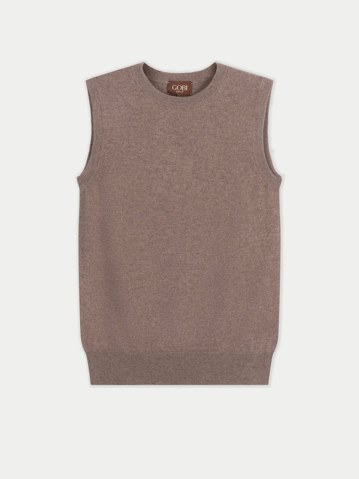 Timeless Cashmere Crewneck Vest — Taupe