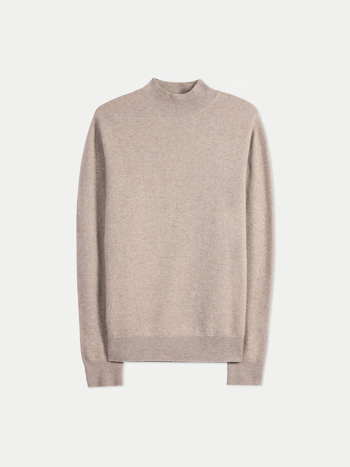 Timeless Mock Neck Cashmere Sweater — Taupe