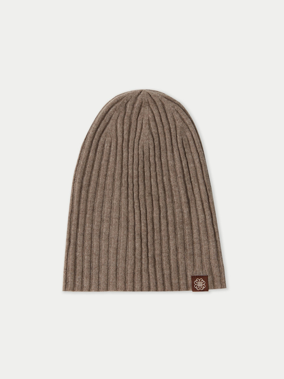Cashmere Rib Knit Hat — Taupe