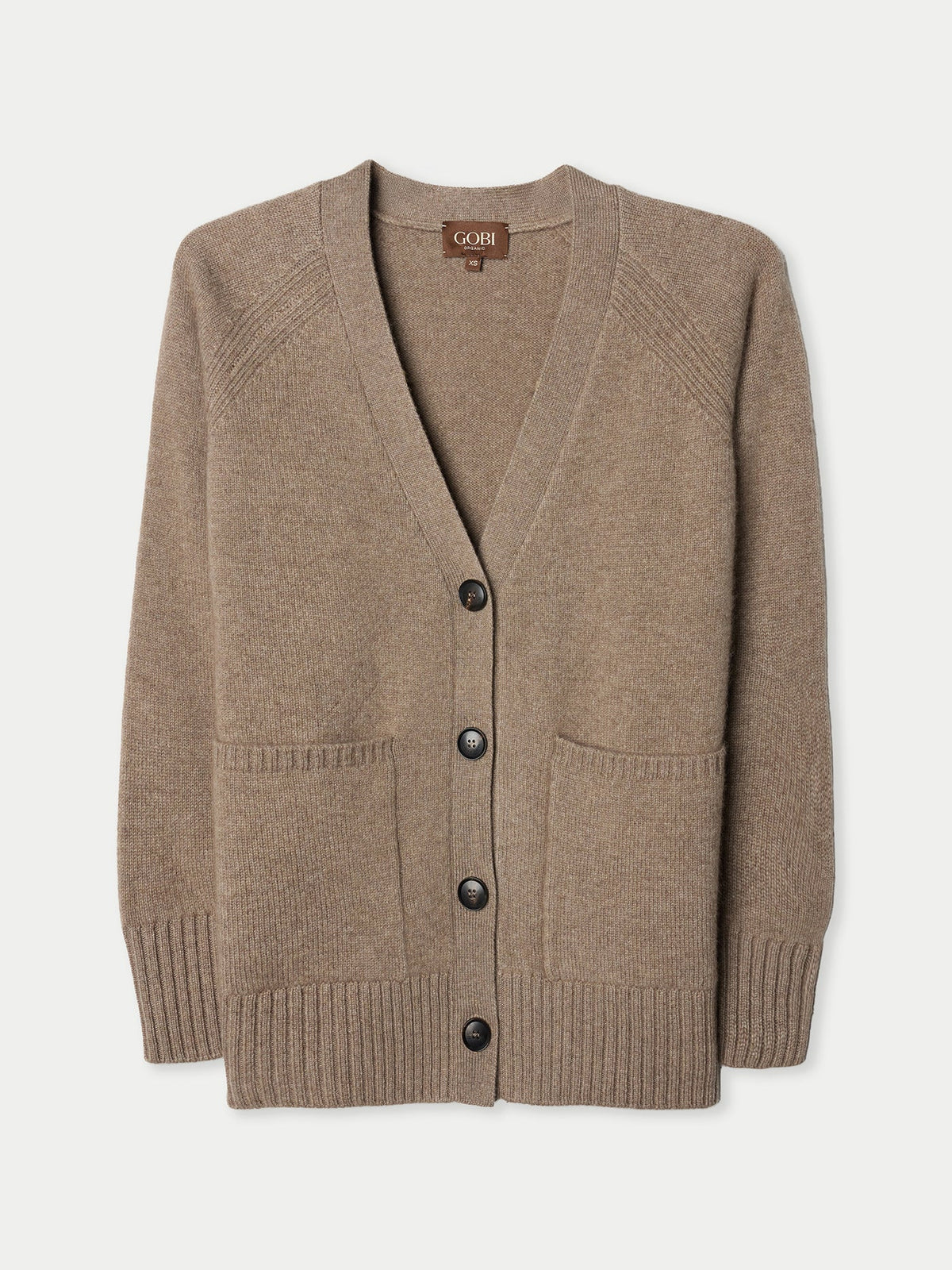 Relaxed-fit Cashmere Cardigan — Taupe