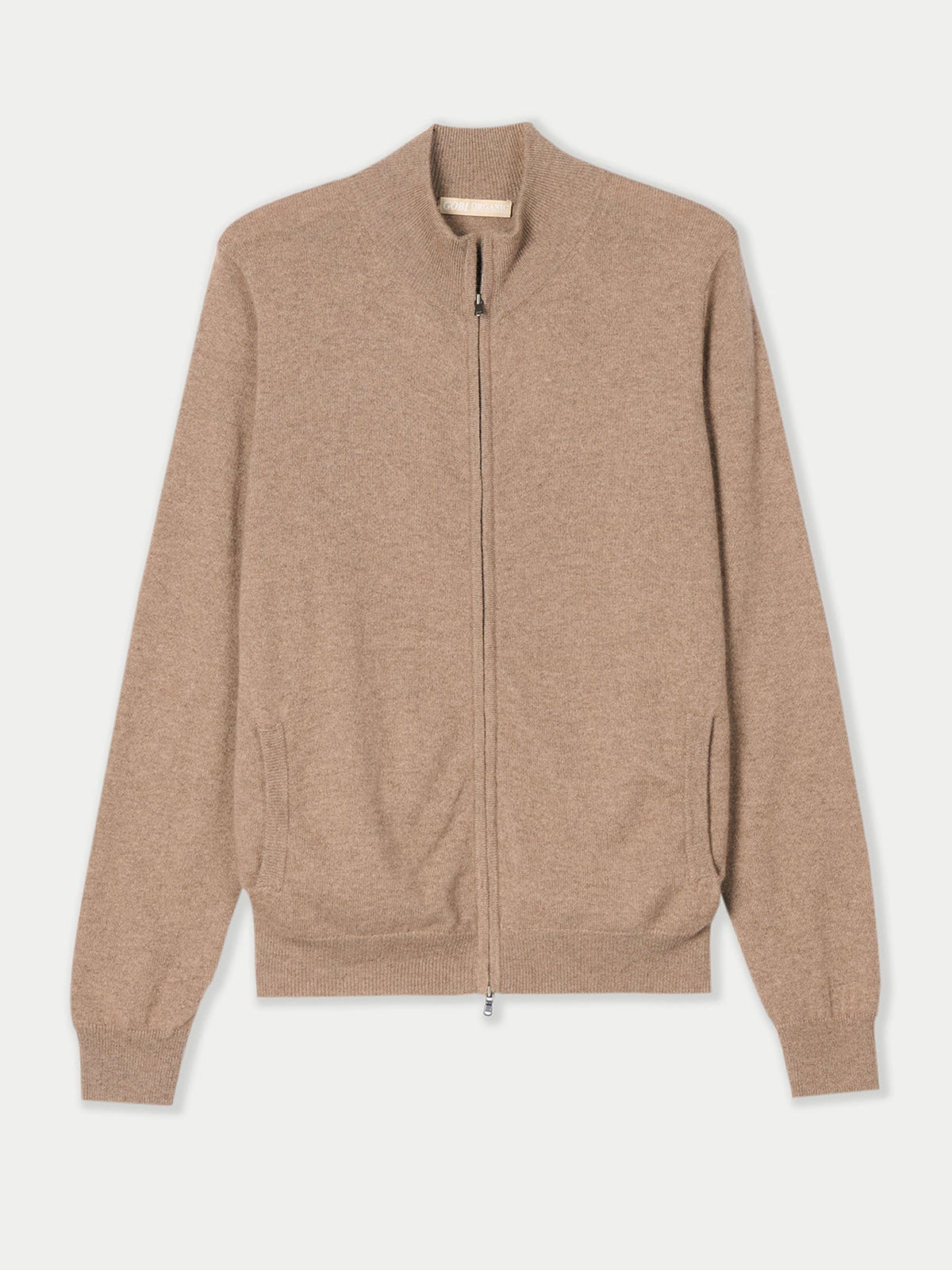 Essential Full-zip Cashmere Cardigan — Taupe