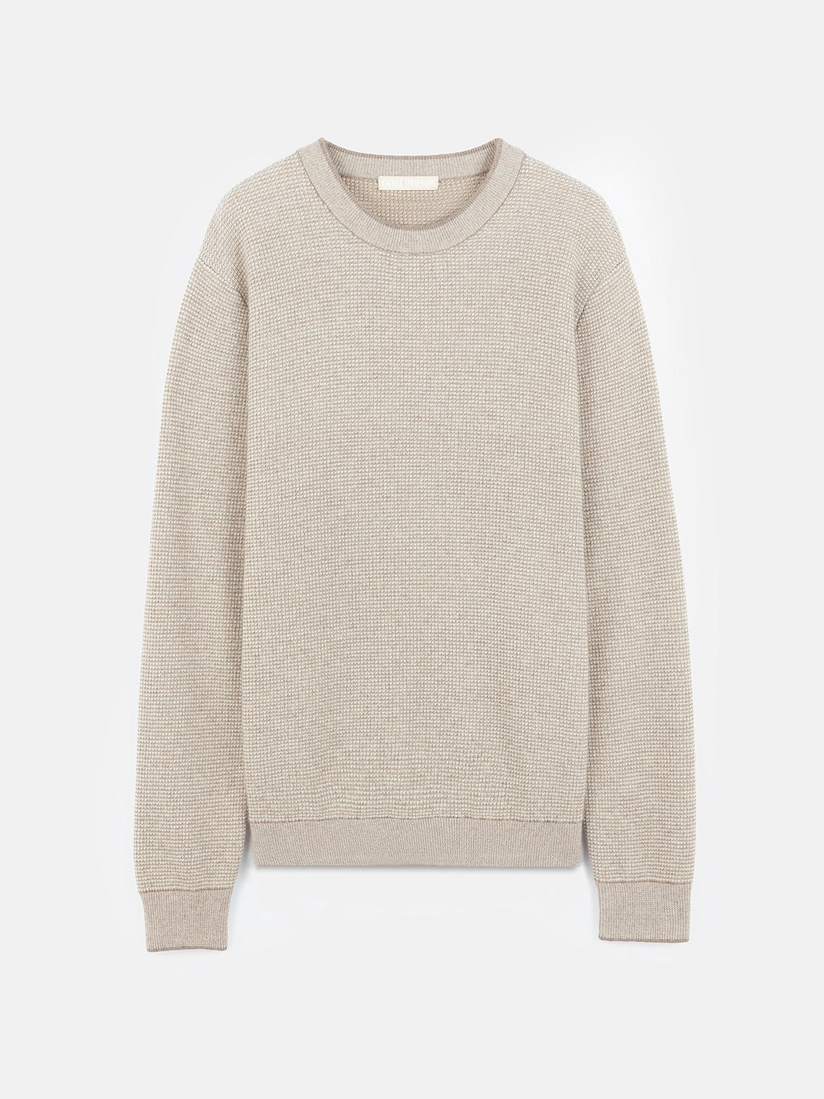 Men's Natural Color Cashmere Crewneck Sweater — Taupe