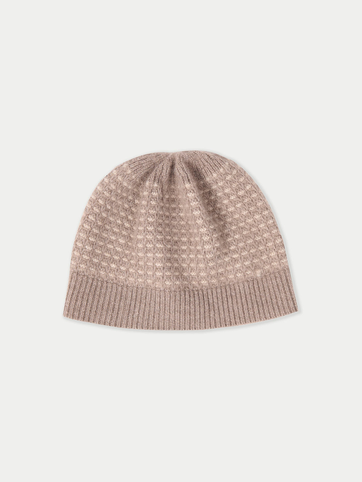 Waffle Knit Cashmere Hat — Taupe