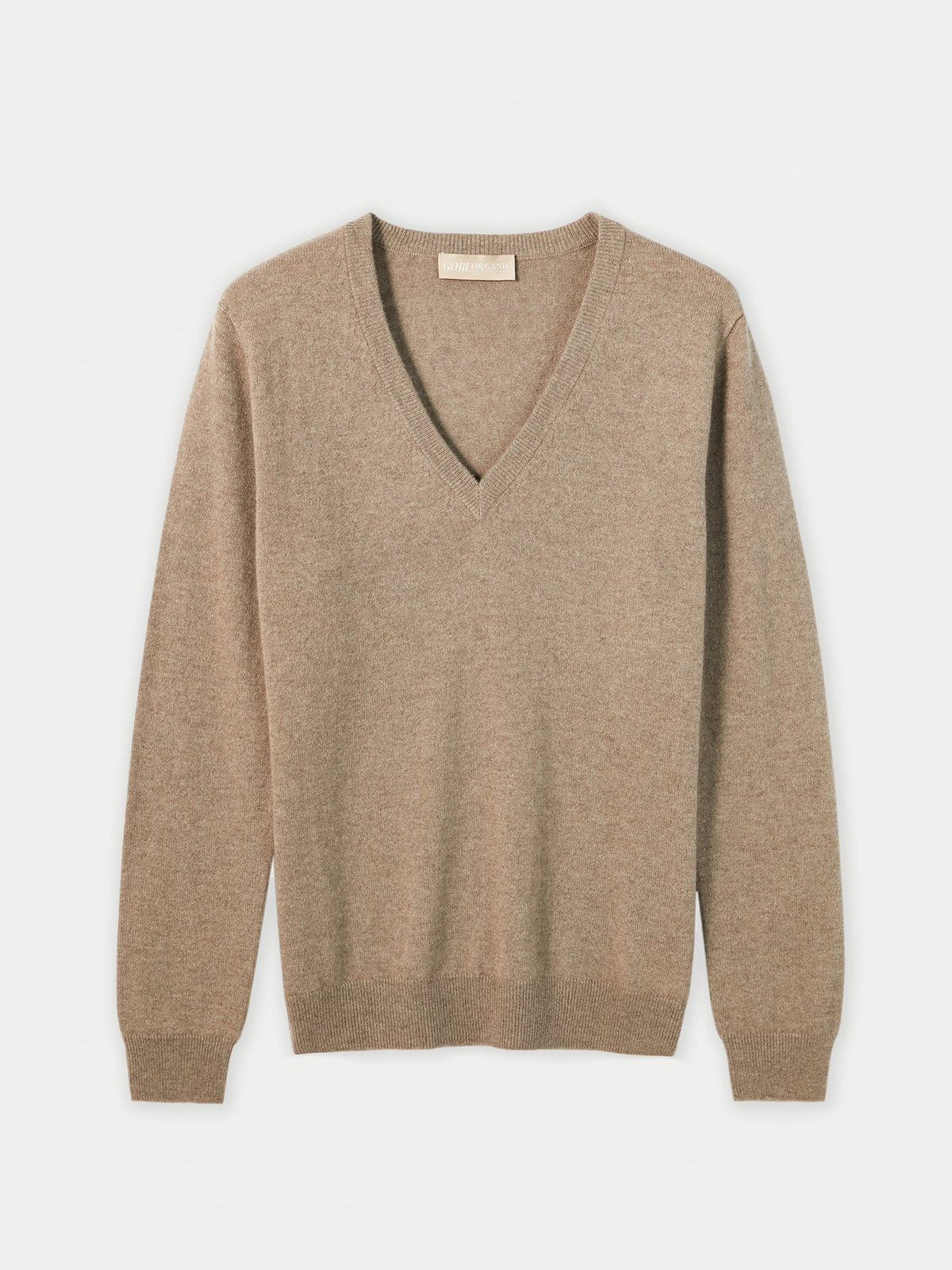 Essential Cashmere V-neck Sweater — Taupe