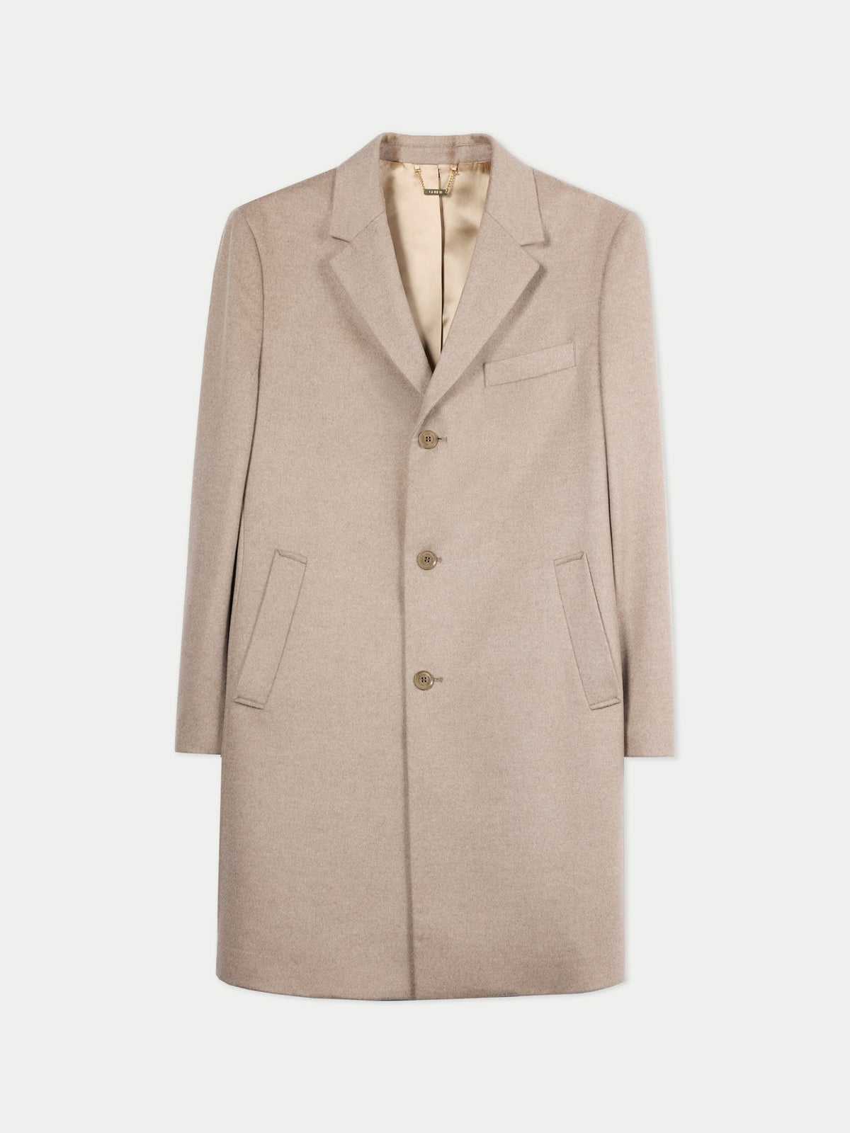 Men's Cashmere Coat With Notched Lapels — Taupe