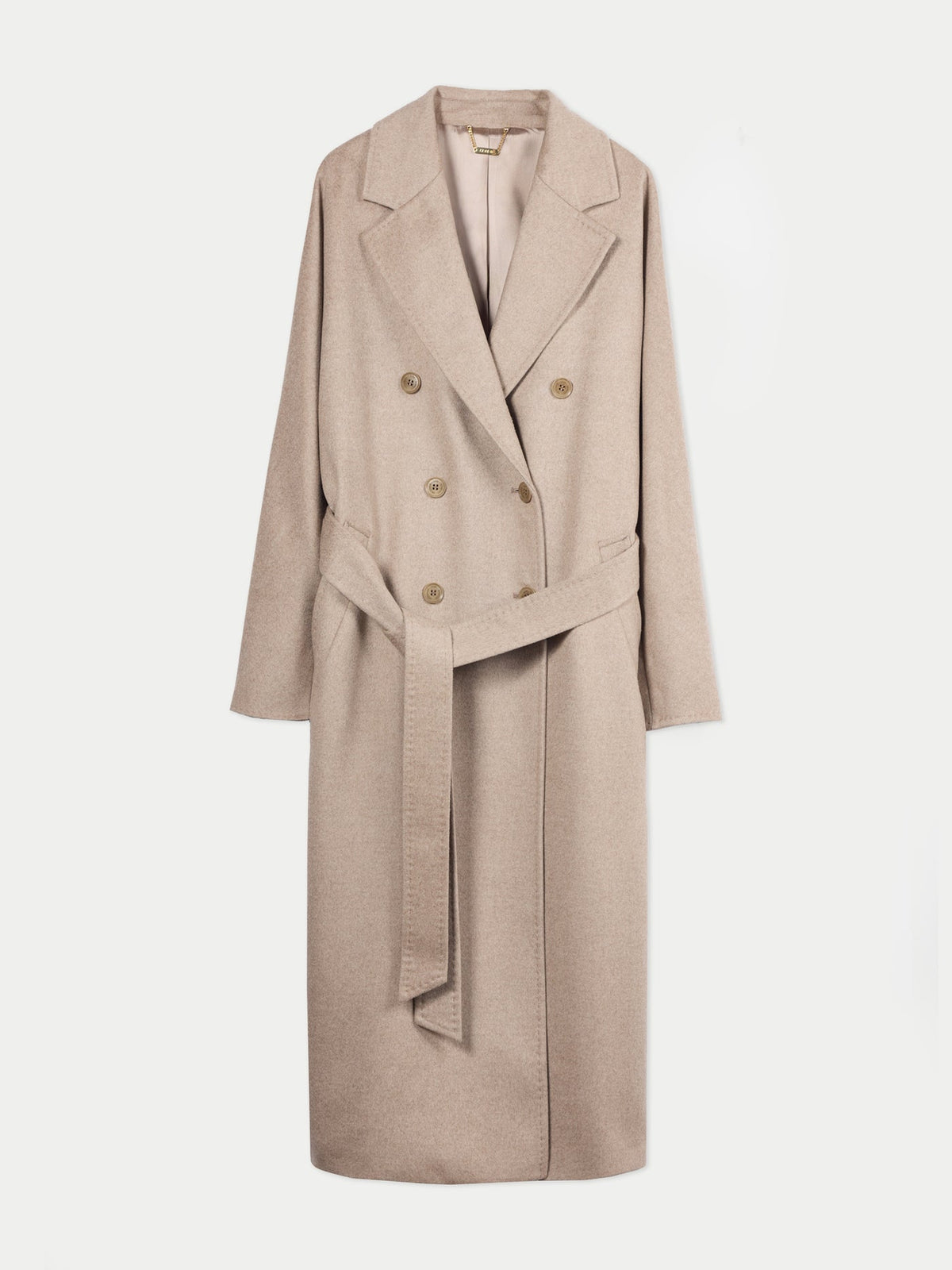 Women's Double-breasted Cashmere Coat — Taupe