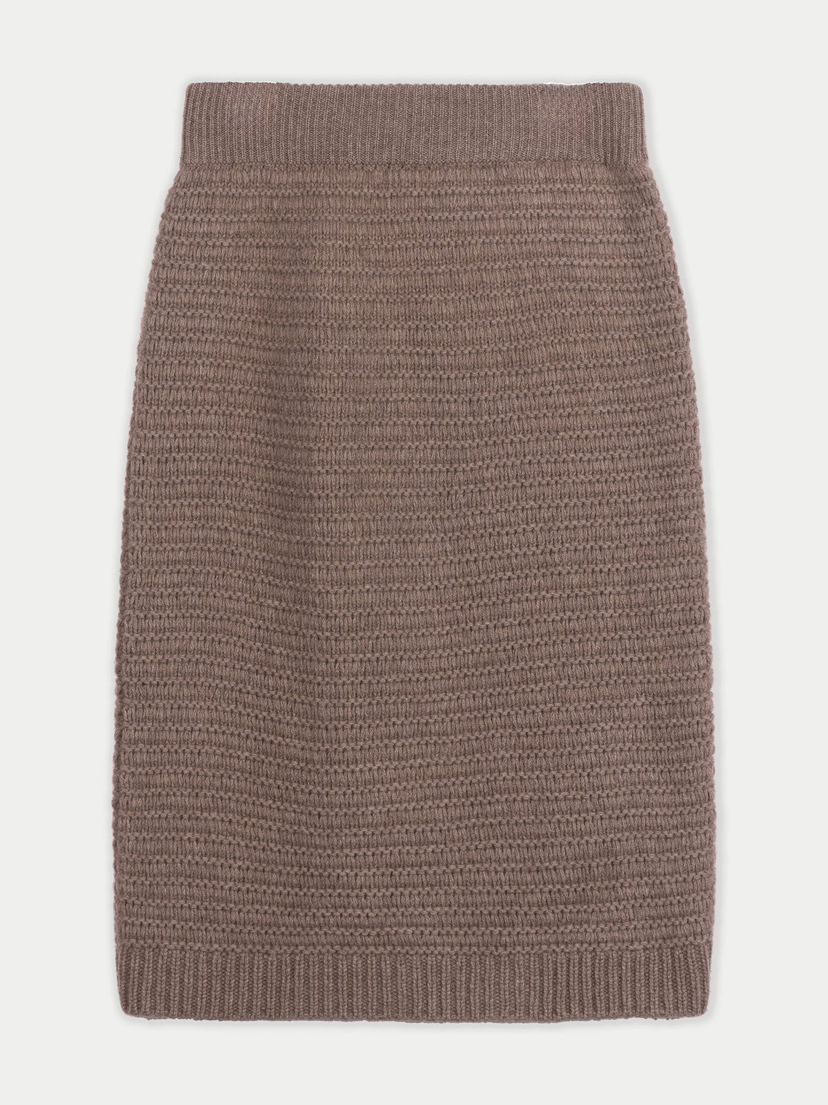 Natural Color Cashmere Sheath Skirt — Taupe