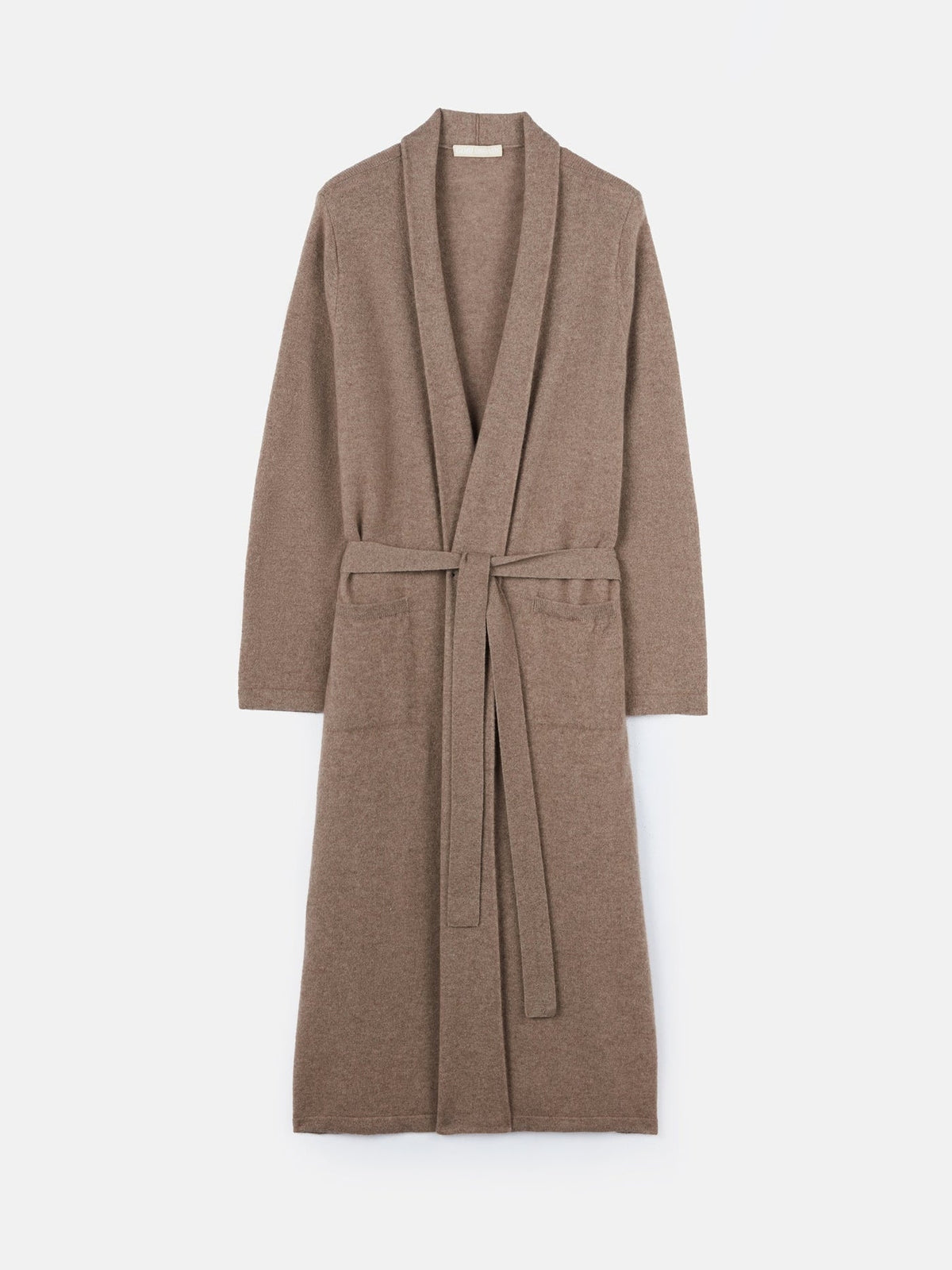 Natural Color Long Cashmere Robe — Taupe