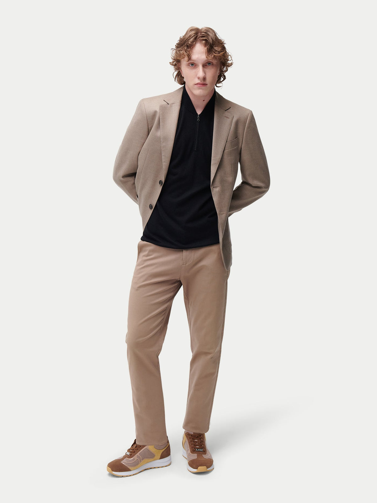 Men's Single-breasted Cashmere Blazer — Taupe