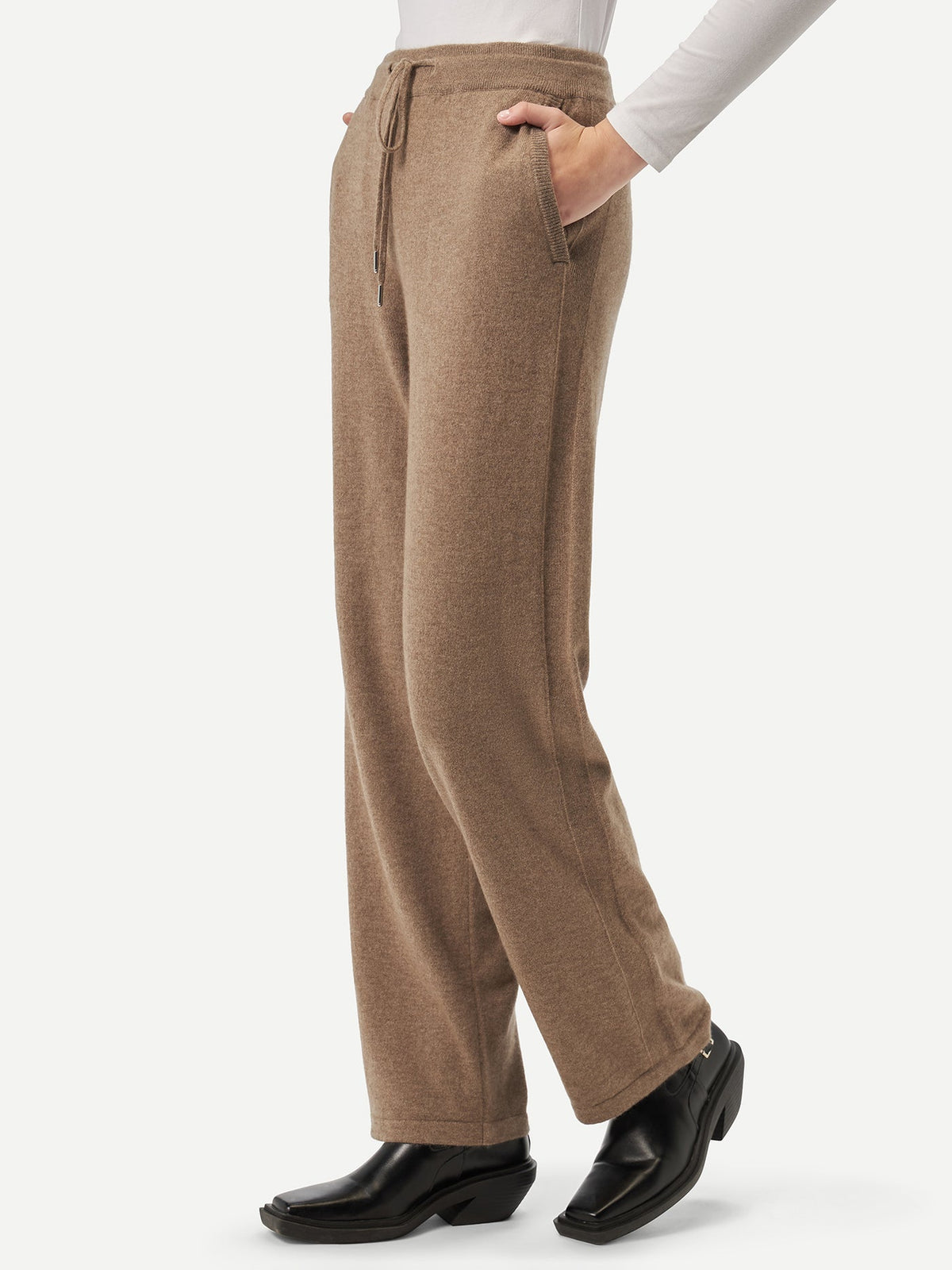 Cashmere Straight Leg Jogger — Taupe