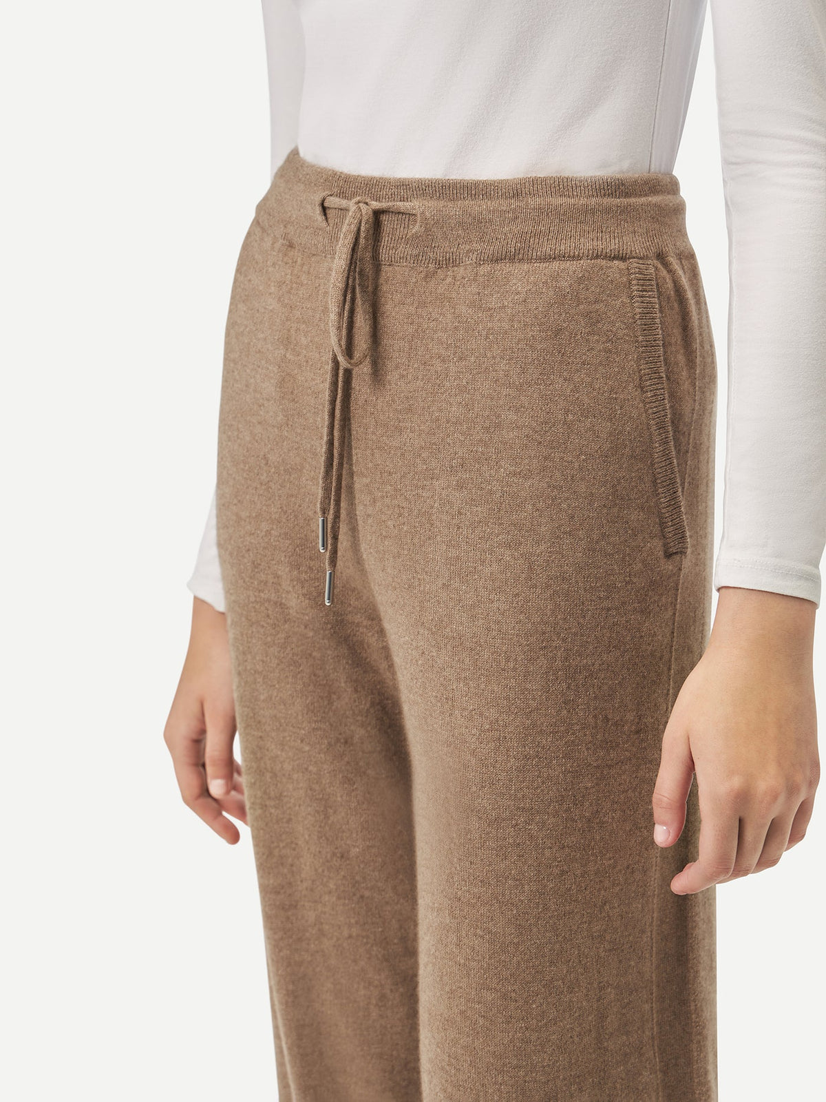 Cashmere Straight Leg Jogger — Taupe