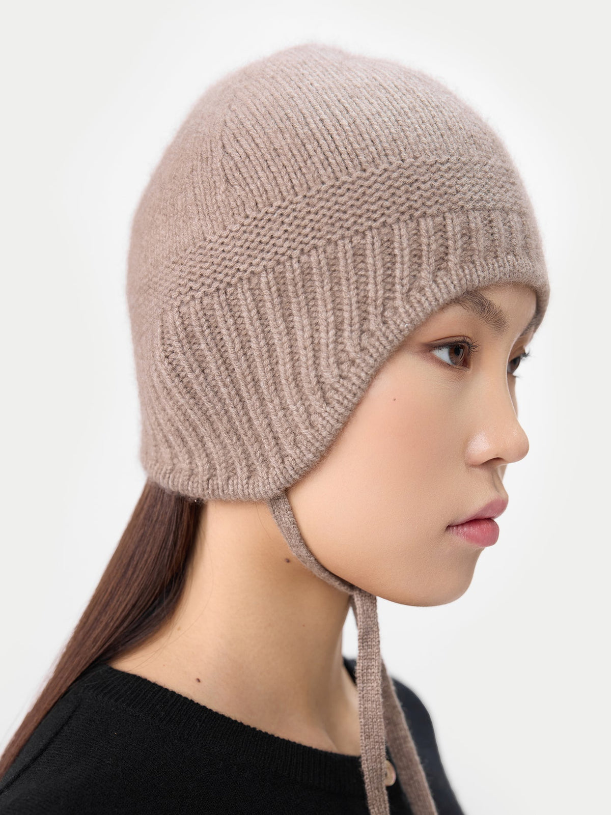 Ultimate Warmth Knit Tie Hat — Taupe