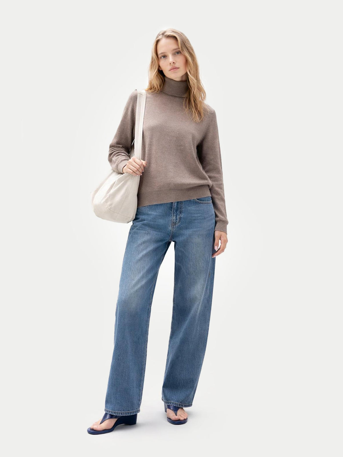Timeless Cashmere Turtleneck Sweater — Taupe