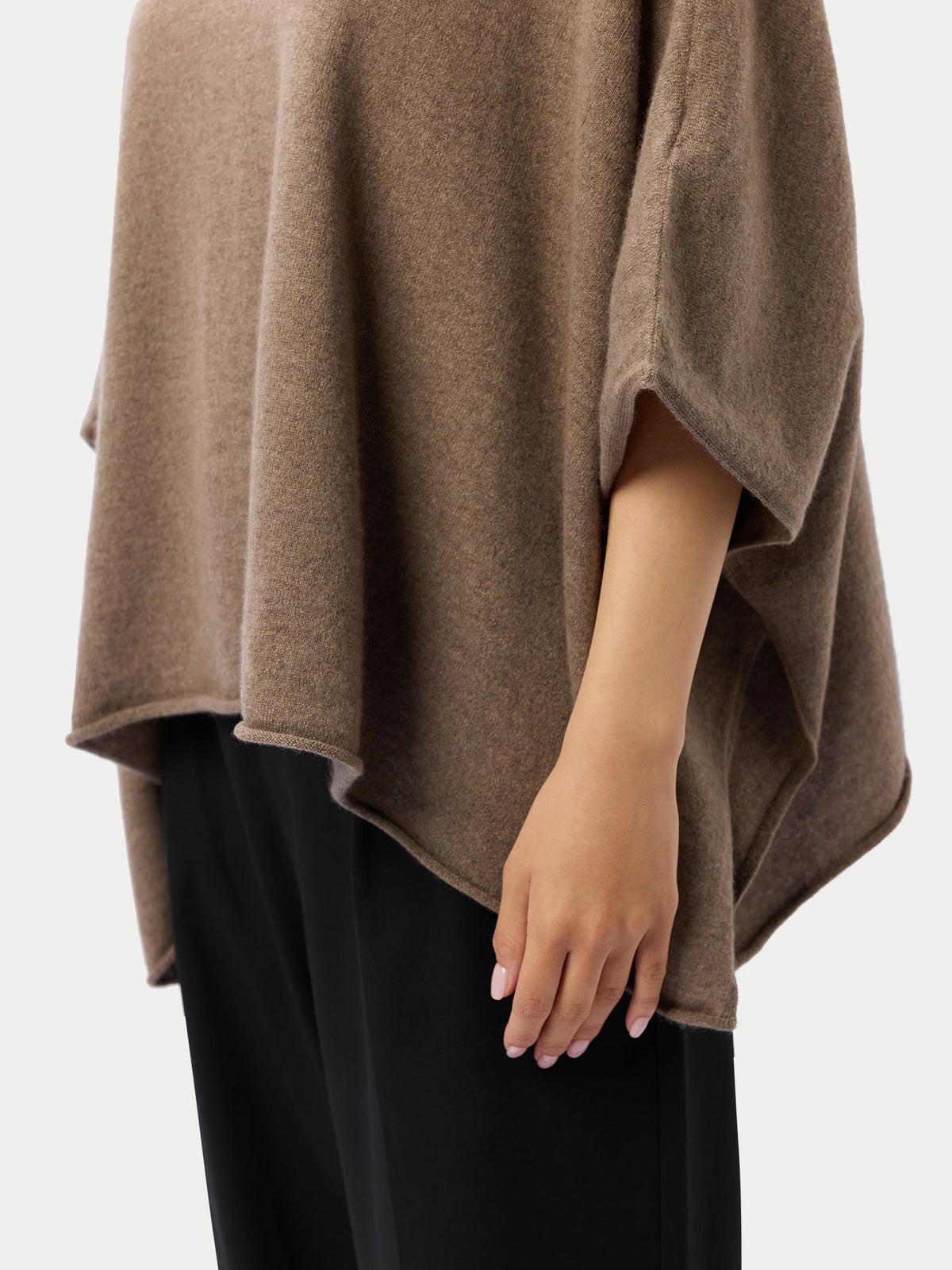 Timeless Knitted Poncho — Taupe