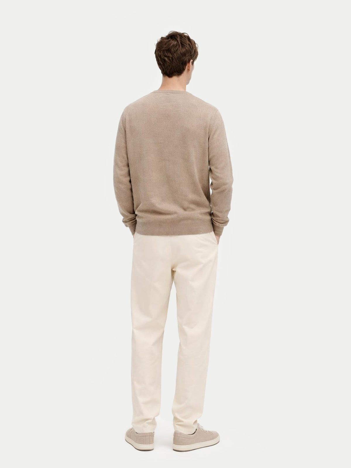 Essential Cashmere V-neck Cardigan — Taupe