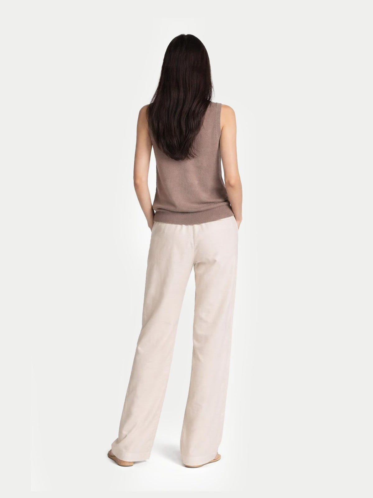 Timeless Cashmere Crewneck Vest — Taupe